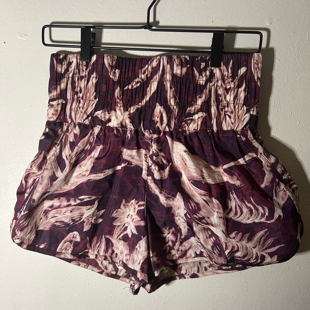 Free People Movement The Way Home Purple Patterned Athletic Shorts Size M